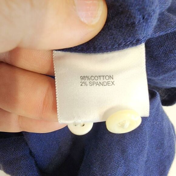 Peter Millar Size Xl Navy Blue Long-Sleeve Button-up Men's Shirt  S - Picture 6 of 7